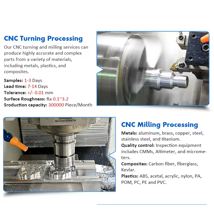 OEM Precision Precision CNC Components Manufacturer Aluminum Stainless Steel Brass Service CNC Machining Milling Parts